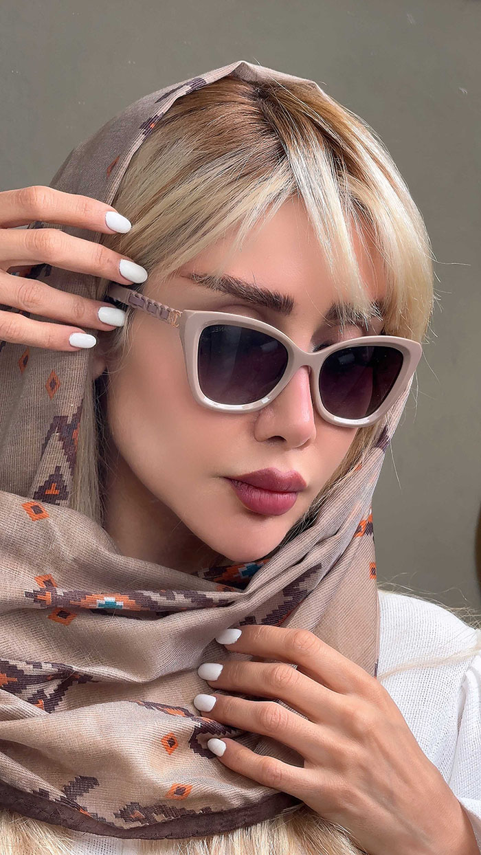 عینک نسکافه ای دسته چرم